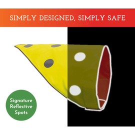 SPOT THE DOG! Reflective Bandana Bib Safety Apparel for All Dogs - Easy Fastening Closure, Reversible High Visibility Fluorescent Orange/Yellow L-XL