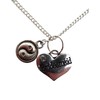 Silver Plated Necklace Bridesmaid Heart Gem Charm Yin Yang
