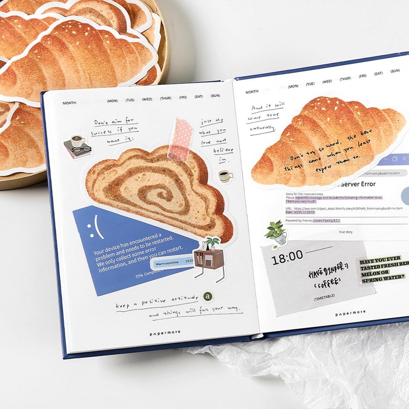 Bread Themed Sticky Note Pads Set 6-in-1, 3x3 Inches 180