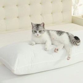 SHOUREN Cotton Body Pillow Insert - Cooling Breathable Full Body Pillow for Side Sleeper - Soft Long Bed Pillow for Adults - 20 x 54 inch-White