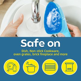 Non-Scratch DishWand Sponge Refills, Non Scratch Dish wand Replacement Heads, Scratch-Free Soap Dispensing Scrubber Pads, Zero-Scratch Scrub Sponge Refills, Safe for Nonstick Cookware Kitchen Surfaces