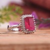 LMDPRAJAPATIS Red Ruby Gemstone Silver Plated Lock Adjustable Ring For