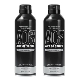 Art of Sport Muscle Relief Spray – Cooling Menthol for Muscles & Joints – Back, Neck, Knee, Shoulder, Hip – Hands-Free Body Spray for Athletes – 5 fl oz, 2-Pack