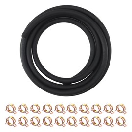 Benzinschlauch-Set, 3 m, 8 mm Durchmesser, mit 20 Schlauchschellen aus 304 Edelstahl, flexibel, Mehrzweck-Benzinschlauch für Motorrad und Auto