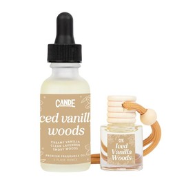 Car Freshener & Refill Bundle - Long Lasting Car Fragrance:_Iced Vanilla Woods
