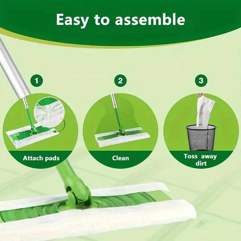 100 Count Dry Sweeping Cloths Pads, Disposable Duster Mop Refills,
