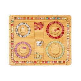 Wood Beading Board for Bracelet Making, Bamboo Beading Board for DIY Bracelets, Anklets, Pendants, Bead Organizer Craft Tray, Bead Storage