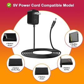 for vSeeBox Power Cord - Compatible with vSeeBox V5 Pro/ V3 Pro/ V3 Pro Plus/V3/ V2 Pro/ V1 Pro/Por Max/Elite - 5V 2A Charger Power Supply
