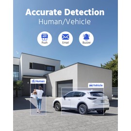 ANNKE 8CH Wired Outdoor Security Camera System with AI Human/Vehicle Detection, 5MP Lite H.265+ CCTV DVR Recorder and 4 x 1080P Surveillance Cameras, Email Alert with Snapshots, No Hard Drive