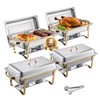 8QT Stainless Steel Chafing Dish Set for Buffets – Gold