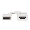 DisplayPort to HDMI Active Adapter 4K M/F White DP to
