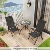 Costway Patio Folding Dining Chair with 7-Level Adjustable High Backrest