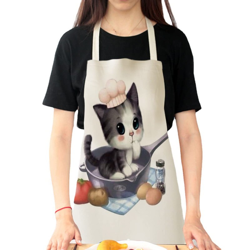 Kitchen Apron, Unisex Adjustable Waterproof Apron for Cooking, Kitchen, Baking,