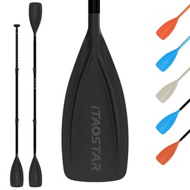 iTAOSTAR P02C-Black, 4-Piece Stand Up Paddle for Youth with Double Locks, Kayak Paddle Adjustable with Glass Fiber Blade, Floating Paddle Board Oar with Lightweight