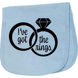 inktastic I've Got The Rings- Ring Bearer Baby Burp Cloth Light Blue 429df
