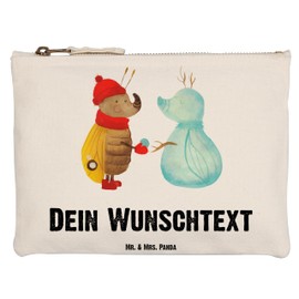 Mr. & Mrs. Panda Personalisierte Schminktasche Nachtfalter Schneemann Grösse XL Große - Personalisierte Geschenke, Personalisierte Makeup Bag,