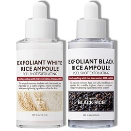 Dúo De 2 Ampollas Exfoliantes De Arroz Peel Shot Glow, Set De Ampollas Exfoliantes De Arroz, Exfoliante De Arroz Blanco Y Negro, Solución Exfoliante  
