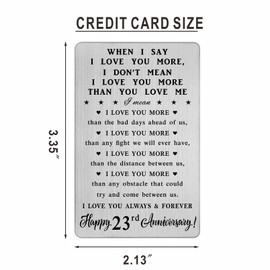 CPLJW 23rd Anniversary Wallet Card Gifts for Him, 23 Year Anniversary Steel Gifts for Wife, Happy 23rd Anniversary Romantic Gifts