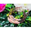 LKBEADS Unisex Pink Garnet Quartz & Peach Moonstone Rondelle &