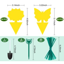 72 Pack Sticky Traps Indoor, Plant Trap Fungus Gnat Trap for House Plant, Gnat Killer Indoor and Outdoor, Bug Killer Fruit Fly Trap Non-Toxic