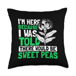 Sweet Peas Plant Terrarium Seeds Live Sweet Peas Flower Throw Pillow