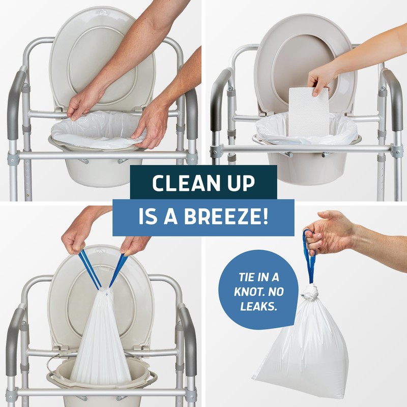 Lunderg Commode Liners with Absorbent Pads - Value Pack Medical