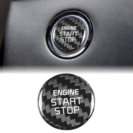 BLAKAYA Compatible with Engine Start Stop Button Sticker Carbon Fiber Key Lgnition Cover Interior Button Trim for KIA Stinger 2018 2019 2020 2021 2022 2023 (Black)