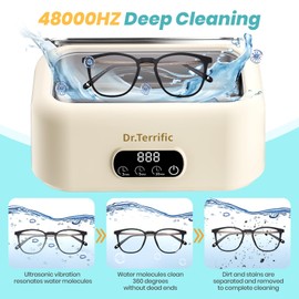Ultrasonic Jewelry Cleaner, 48KHz Ultrasonic Cleaner Machine for Jewelry, Eyeglasses, Rings, Watch Strap, Dentures- Dual Cleaning Modes, M9B201