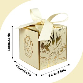 30PCS Small Gift Boxes, Gold Gift Box with Ribbon Wedding Party Favor Boxes Fancy Candy Gift Boxes with Lids for Anniverary Birthday Valentine's Day Packaging Presents 2.6x2.6x2.6 inch(S,Gold)