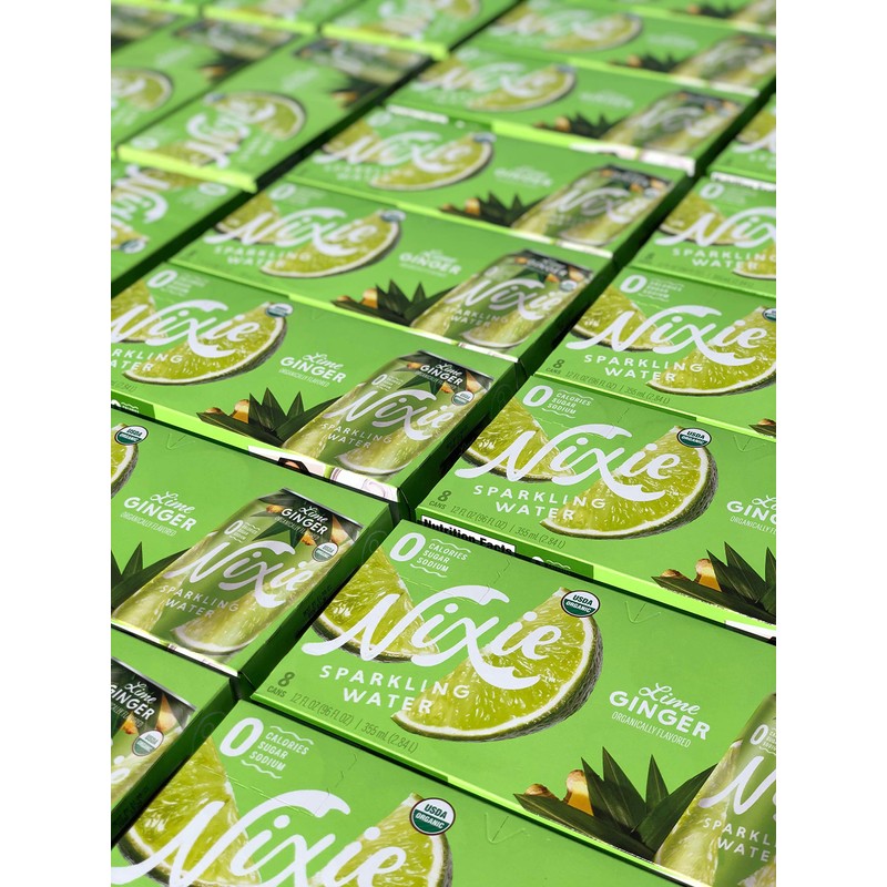 Nixie Sparkling Water, Lime Ginger | 12 fl oz cans,