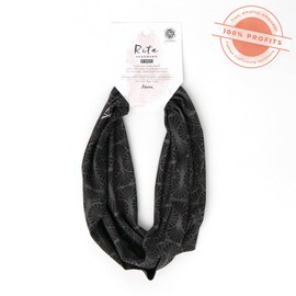 Aruna Handmade Black Boho Bandeau Headband for Women - Sweat Absorbing Twist Wicking Women’s Head Band | Wide Yoga Hiking Tie Dye Bandana for Gym | Sleeping Hair Accessories & Mud Run Gear