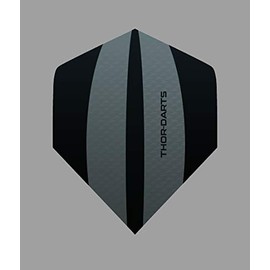 THOR-DARTS Exclusiv-Line: HD-240 F3 Dart Flights Black / Grey Extra Long Lasting Thickness > 100 mic (Pack of 30) 30 Black / Grey