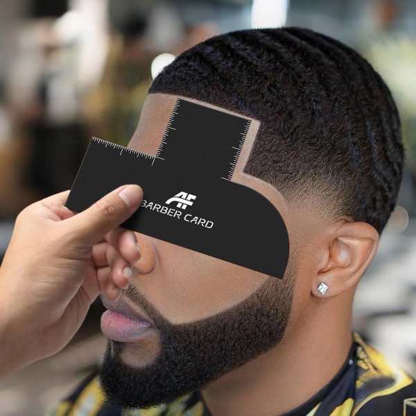 Courtstencil Enhancement Card for Barbers with Measurement Indicators, Reusable Barber