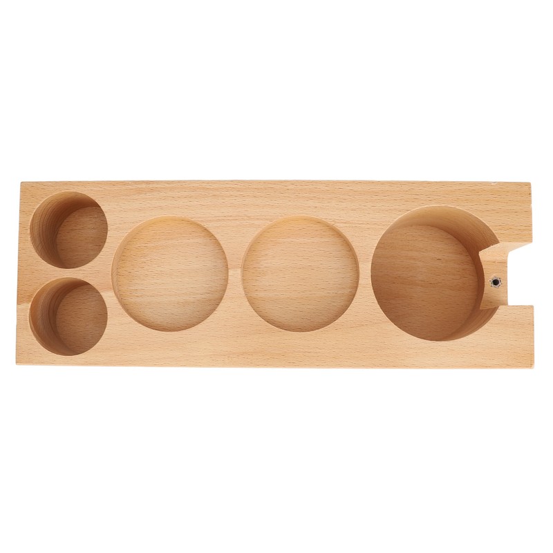Coffee Tamper Base Multifunction Beech Coffee Distributor Tamping Station Accessories