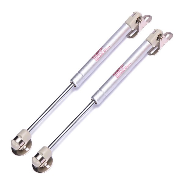 NAIERDI [2 Pack] Gas Strut, 100N/22lb, Soft Close Hinges, Gas Spring, Gas Shocks, Toy Box Hinges, Lift Supports, Lid Support, Kitchen Cabinet Hinges