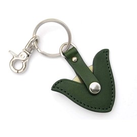 JAJABOON Guitar Pick Case, Key Holder (with Guitar Pick), Genuine Leather, Green