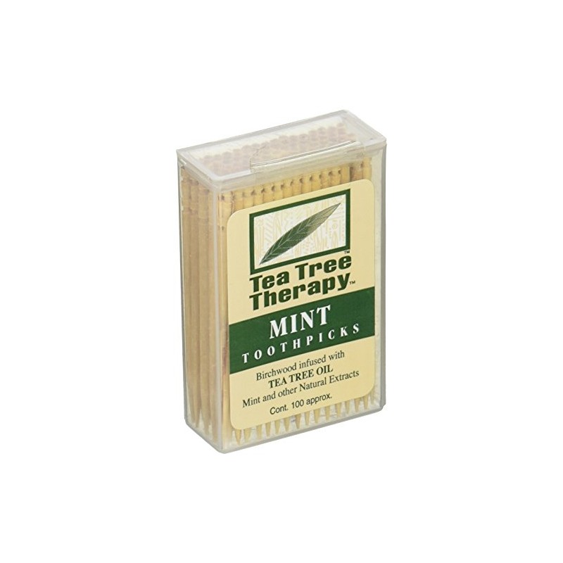 Tea Tree Therapy - Palillos de dientes de menta (100