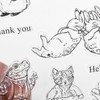 Transparent Stamp Rubber TPR Rectangle DIY Journal Rabbit Pattern Craft