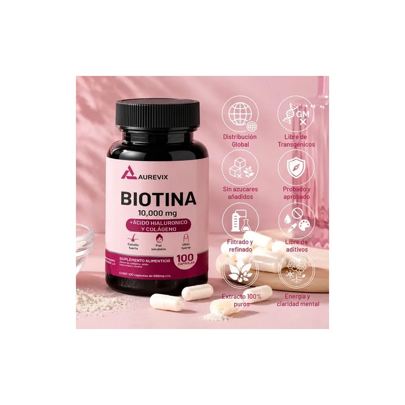 Aurevix Biotina 100 Capsulas