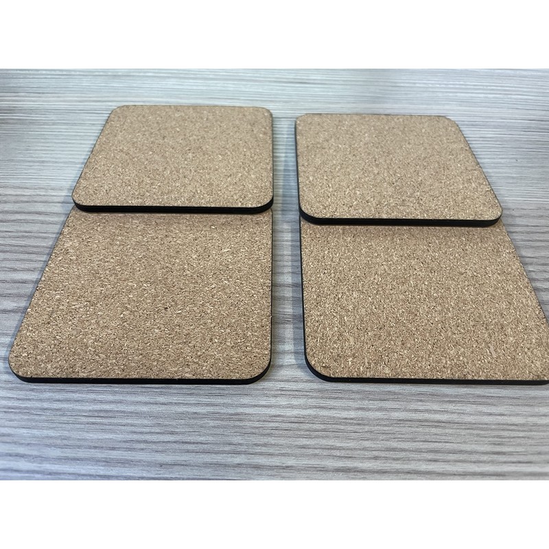 12 x MDF Blank Sublimation Coasters Cork Backed - 9cm