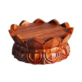 GOLDY&WENDY Chinese Vintage Furniture Decoration Base Round Rosewood Carved Lotus Pedestal Vase Plant Buddha Statue Display Stand