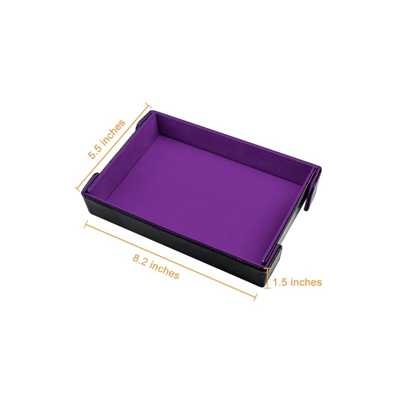 SIQUK Magnetic Folding Dice Tray Rectangle Dice Rolling Tray PU