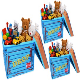 TidyFriend Fabric LootBox Big, 3 Pack Collapsible Box 18”x14”x14” Stackable Supply Bin, Durable & Space Saving Organizer in Fun Bright Colors