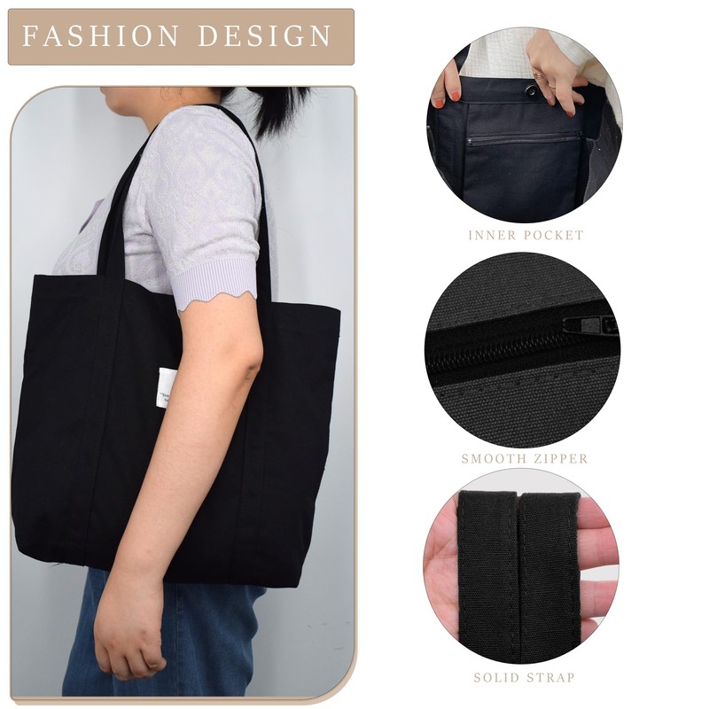 TeeYee Women's Fabric Bags Tote Bag Plain Shoulder Bag Lightweight