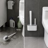 Wall-Mounted Silicone Toilet Brush Set with Holder & Detail Brush,