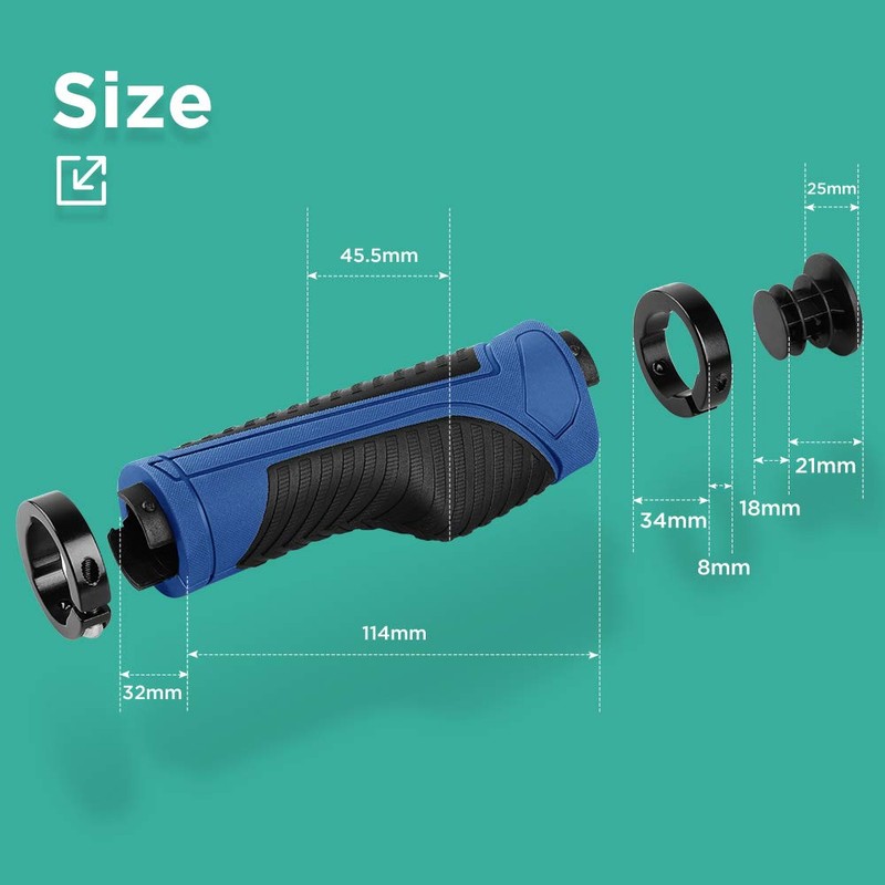 GeeRic Bicycle Grip, Anti-Slip Rubber, Ergo Grip, Durable, Easy Installation,