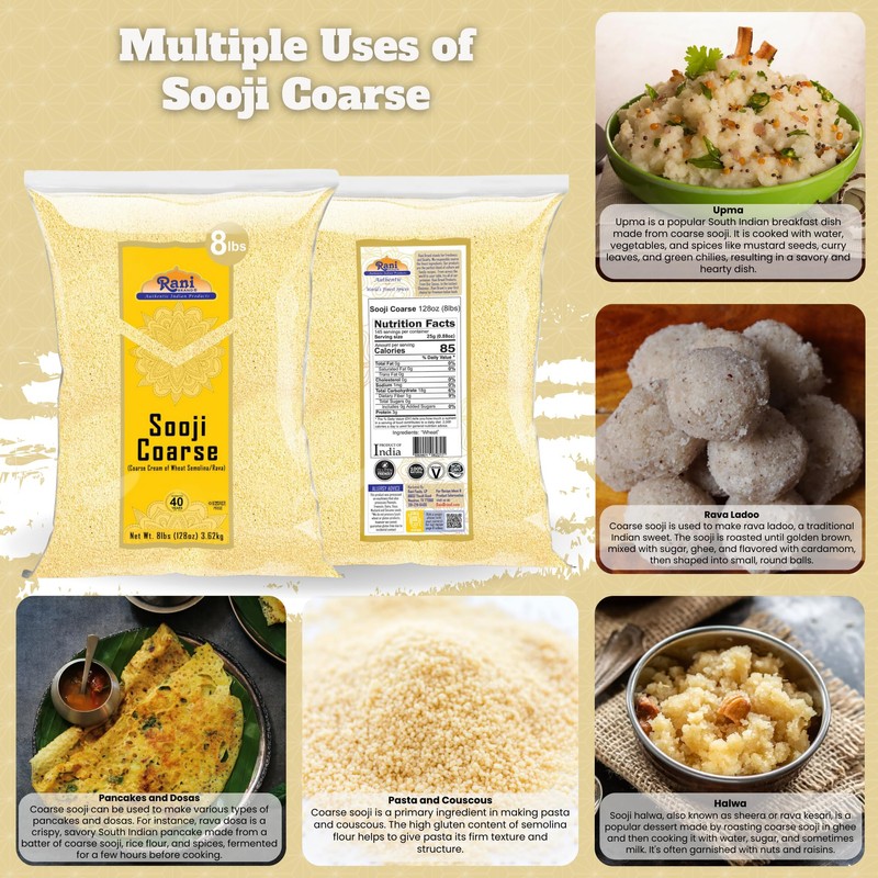 Rani Sooji Coarse (Farina, Suji, Rava, Rawa, Wheat Semolina) Flour