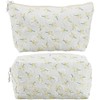 CABODYALS 2 Pieces 2 Styles Yellow Cute Cosmetic Bags Set