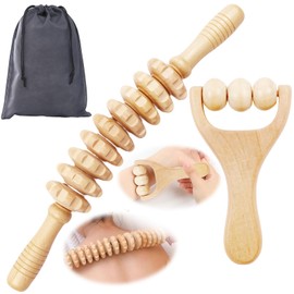 DGMI Fascia Stick Wooden Massage Roller, Pack of 2 Beech Wood Fascia Stick, Premium Massage Roller, Fascia Roller, Wood, Massage Roller Massager for Legs, Neck, Muscle Relaxation, Body Shaping