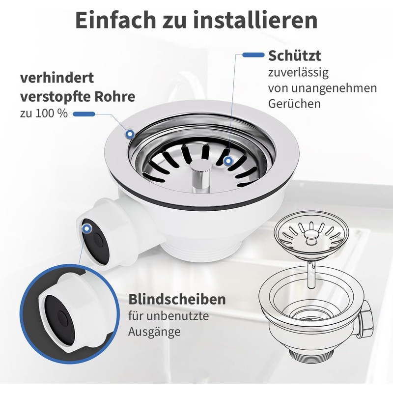 Aquade Strainer Basket Valve 114 mm – Strainer Basket Sink
